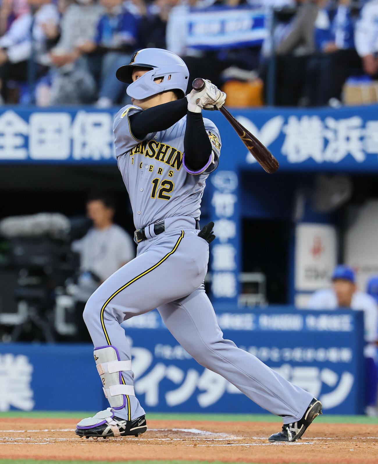 DeNA対阪神　2回表阪神2死一塁、坂本誠志郎は適時打を放つ（撮影・藤尾明華）