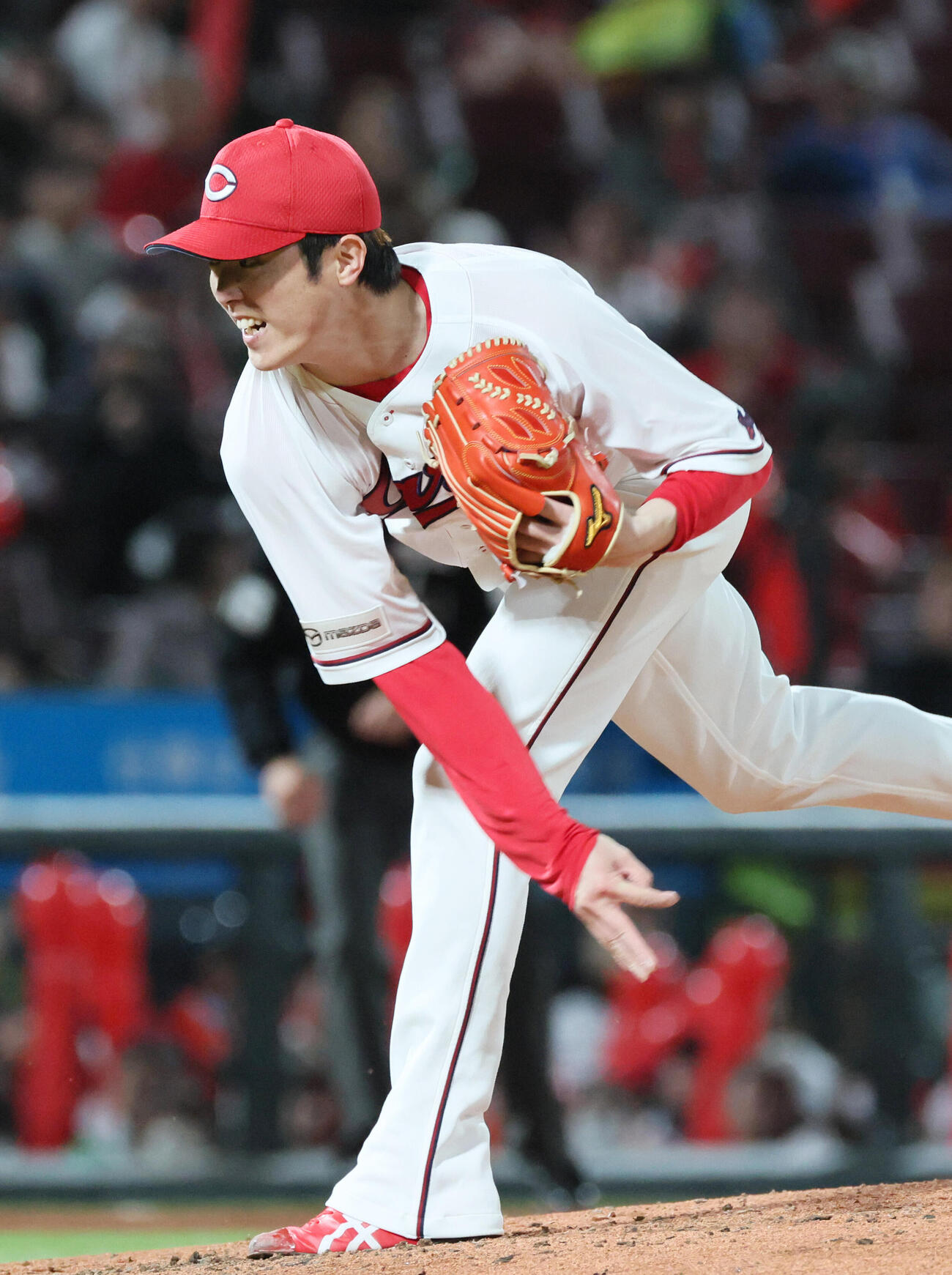 広島対ヤクルト　7回表ヤクルト、好投する広島先発の森下暢仁（撮影・加藤孝規）