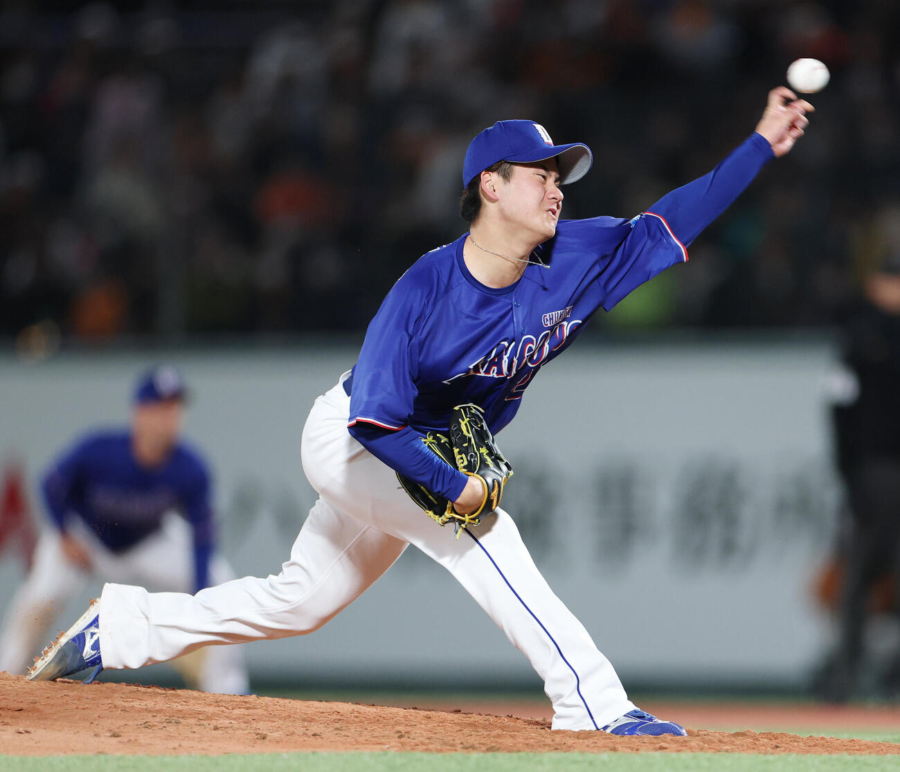 巨人対中日　中日先発の金丸夢斗（撮影・宮地輝）