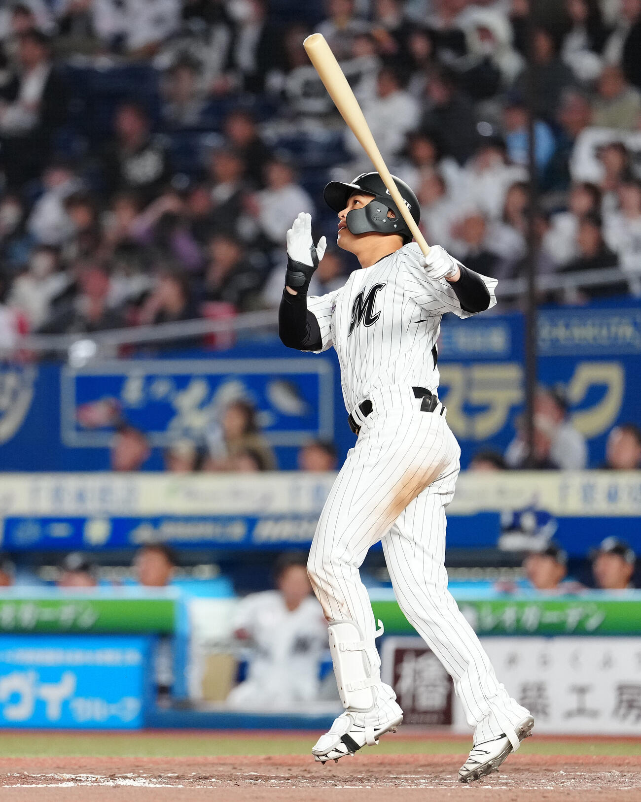 ロッテ対オリックス　5回裏ロッテ無死一、二塁、3点本塁打を放つ石川慎吾（撮影・鈴木みどり）