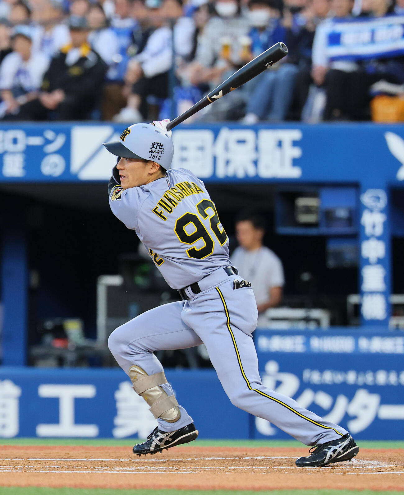 DeNA対阪神　2回表阪神2死、福島圭音は安打を放つ（撮影・藤尾明華）