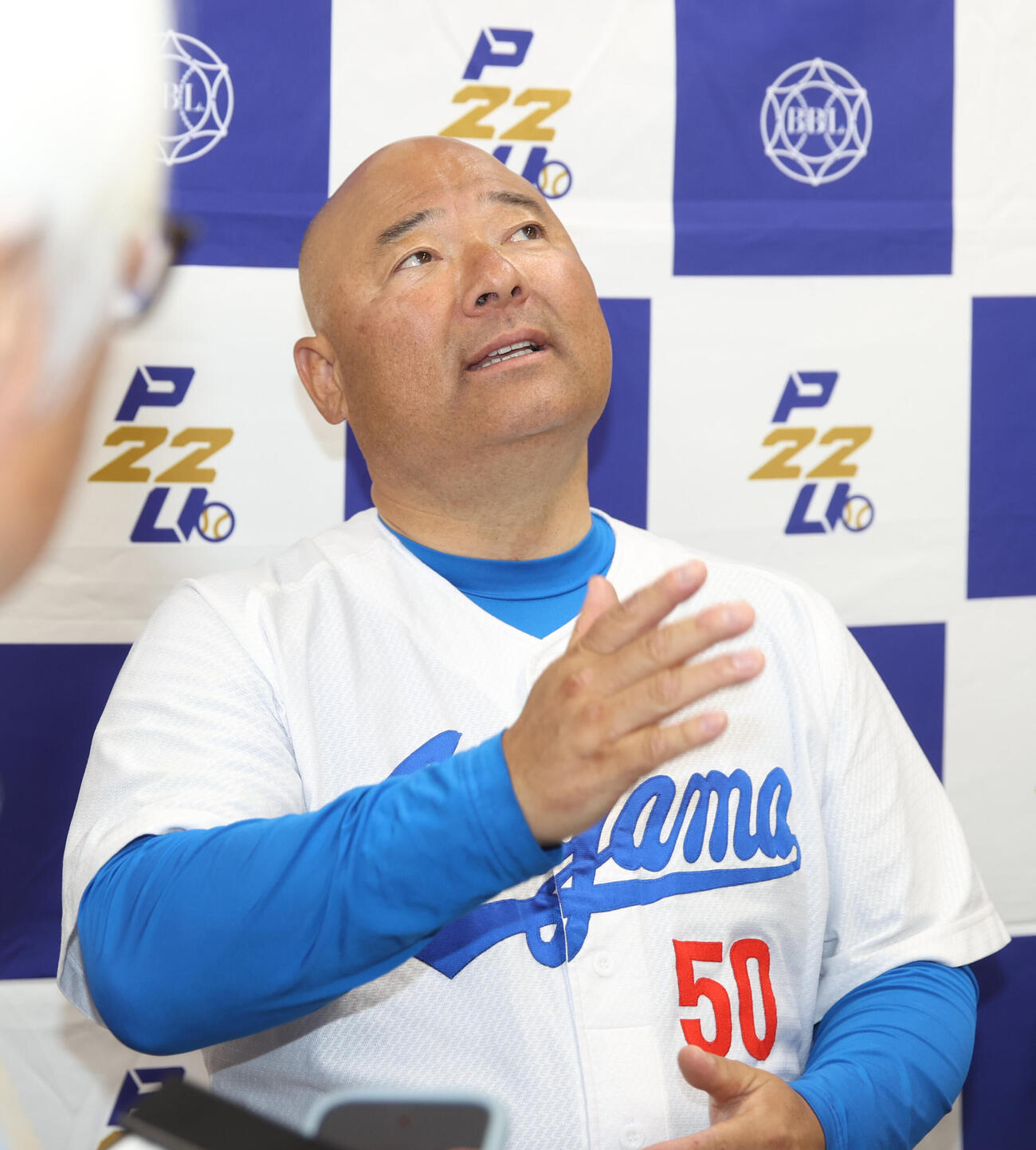東都大学球　立正大対青学大　勝利し会見する青学大・安藤寧則監督　（撮影・柴田隆二）.=神宮球場