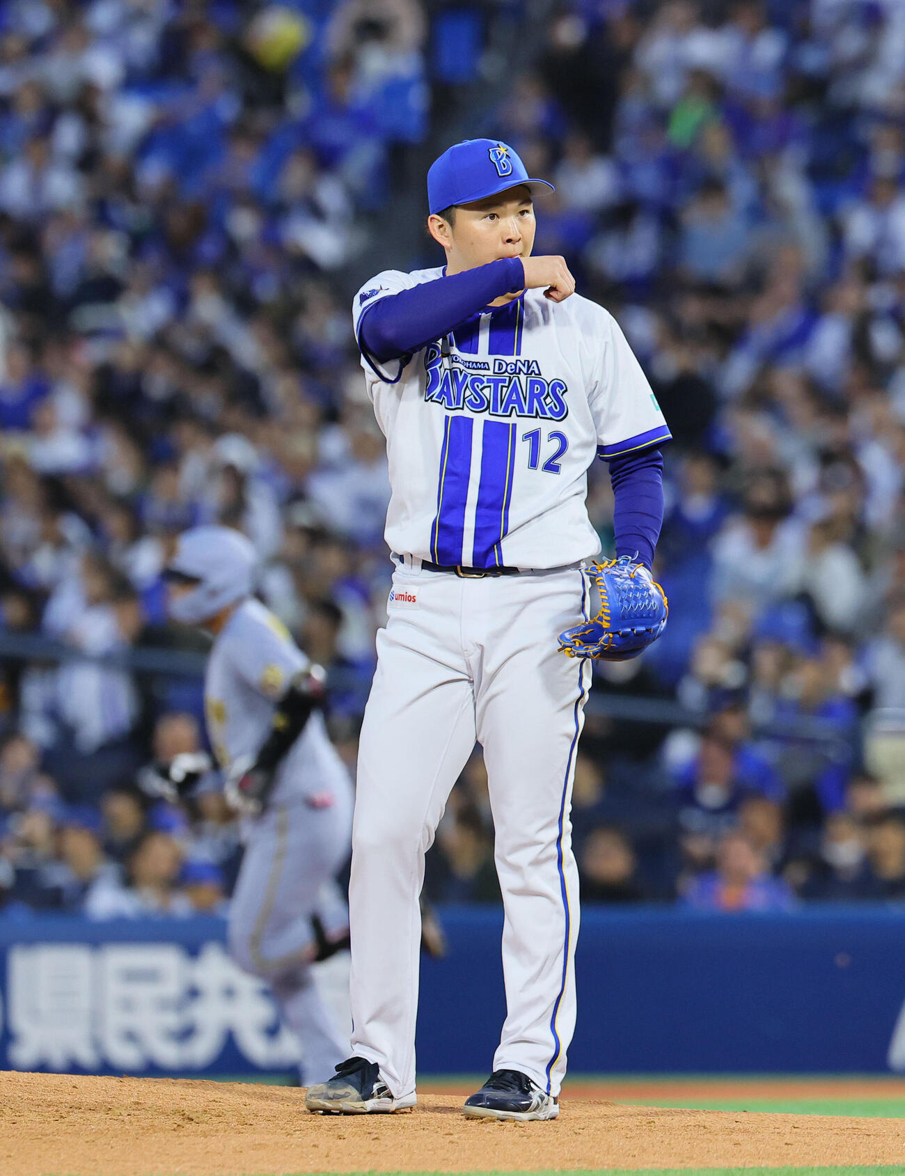 DeNA対阪神　2回表阪神1死、大山悠輔に本塁打を浴びた竹田祐（撮影・藤尾明華）