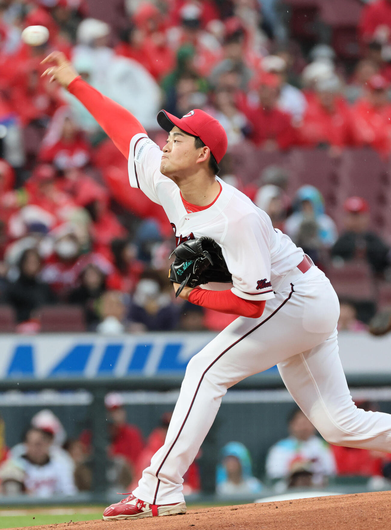 広島対ヤクルト　広島先発の岡本駿（撮影・加藤孝規）