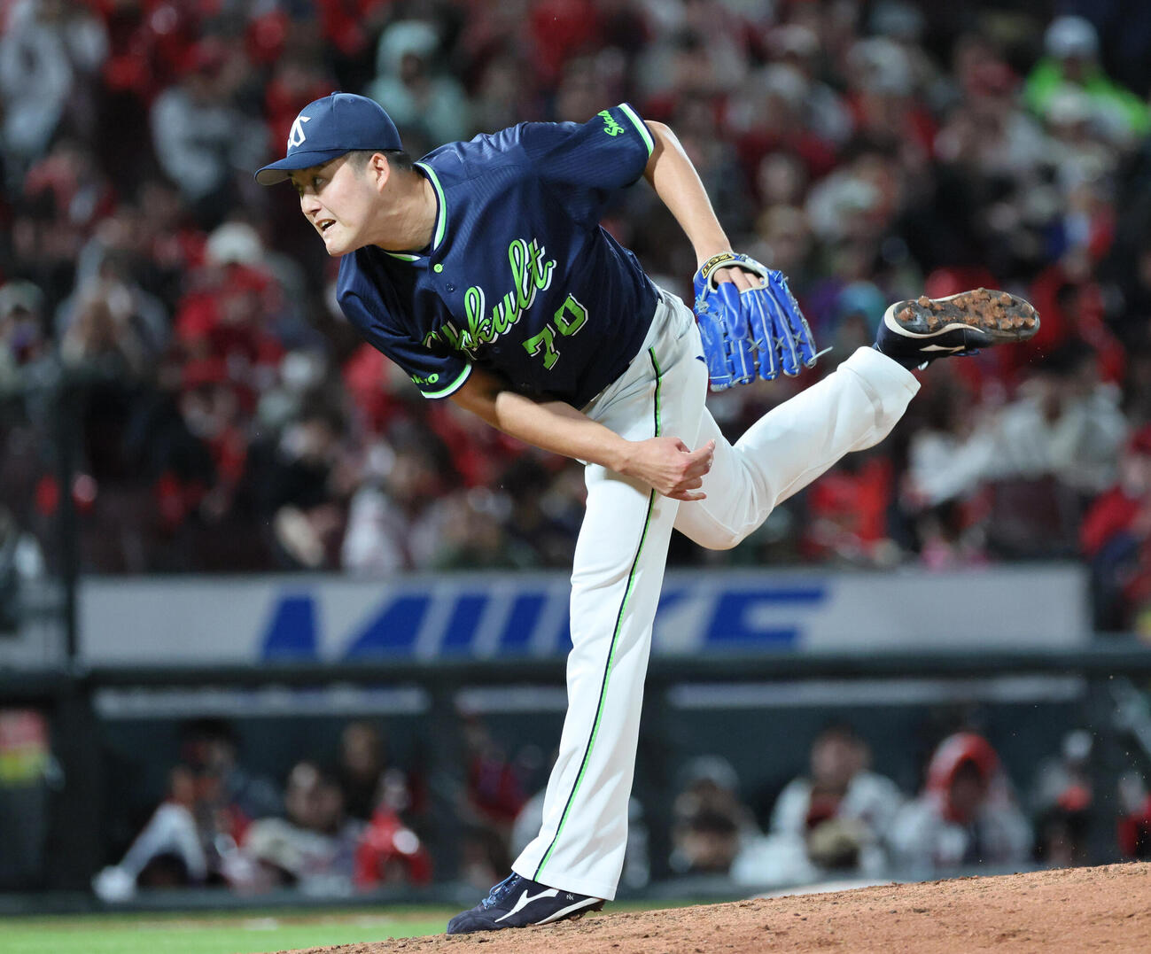 広島対ヤクルト　7回裏広島、ヤクルト3番手の広沢優（撮影・加藤孝規）