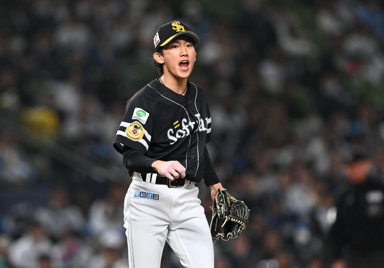 西武対ソフトバンク　ソフトバンク先発の大津亮介　（撮影・滝沢徹郎）