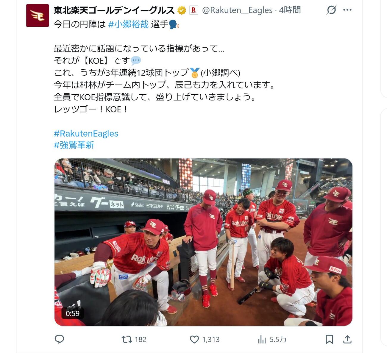 楽天のXから