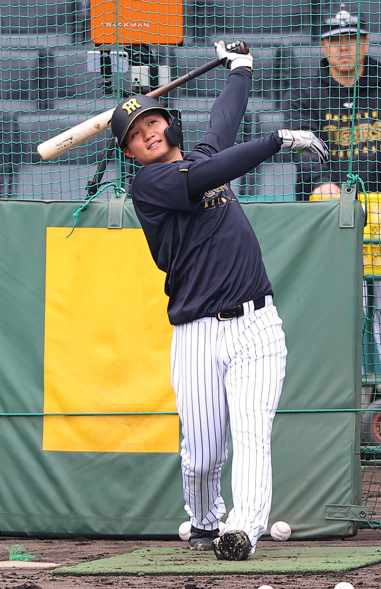 フリー打撃練習をする阪神森下翔太（撮影・上田博志）