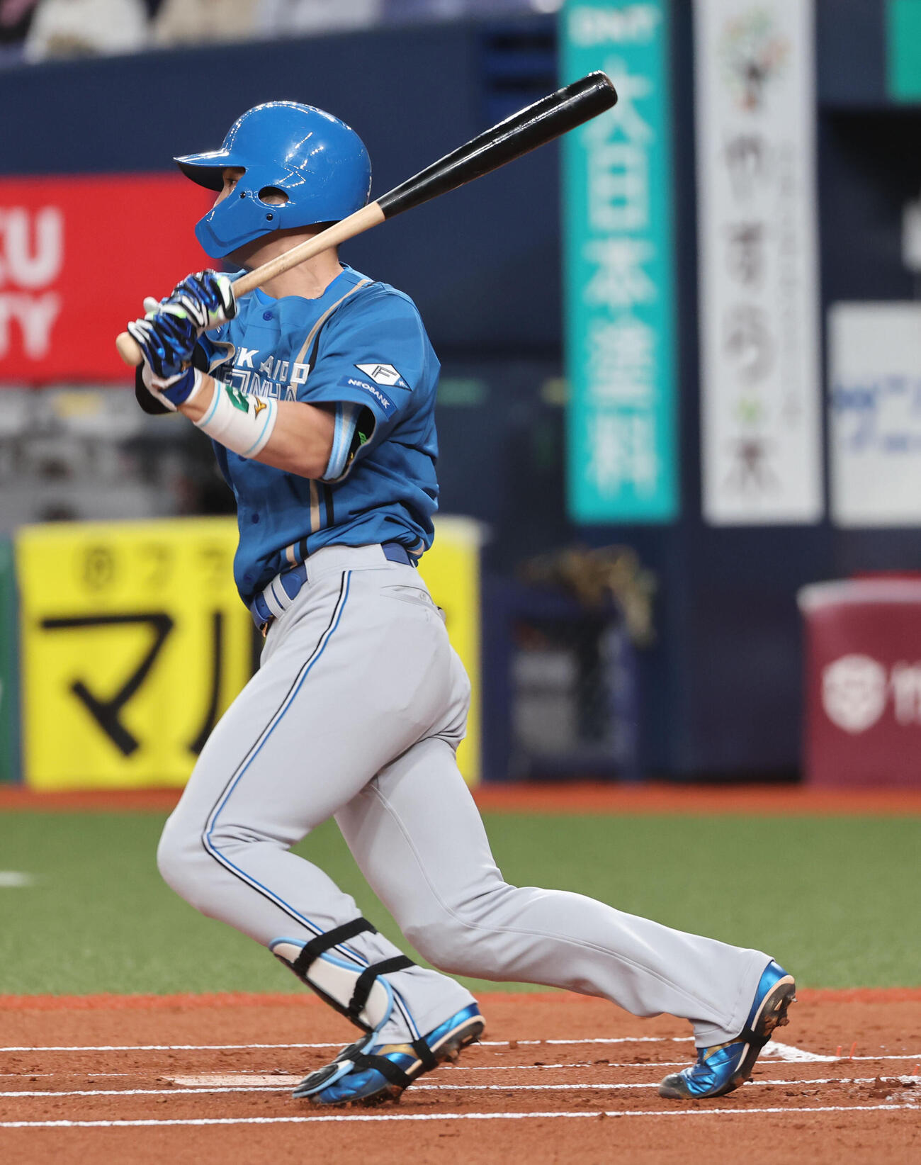 オリックス対日本ハム　1回表日本ハム2死二塁、郡司裕也は中前適時打を放つ（撮影・西尾就之）