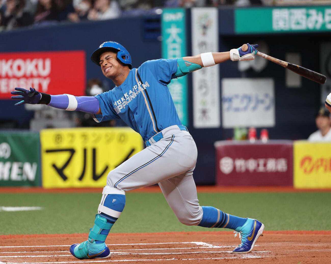 オリックス対日本ハム　6回表日本ハム無死、万波中正は空振り空振り三振に倒れる（撮影・西尾就之）