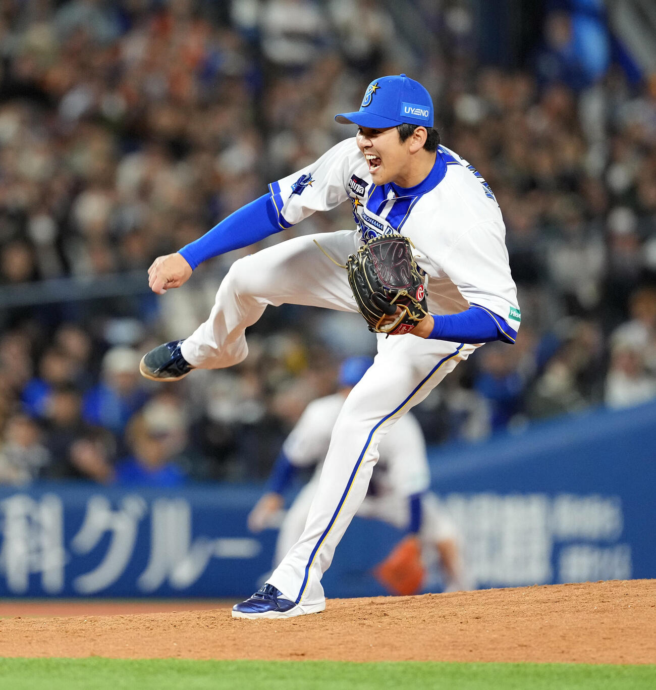 DeNA対巨人　9回からマウンドに上がったDeNA山埼康晃（撮影・たえ見朱実）