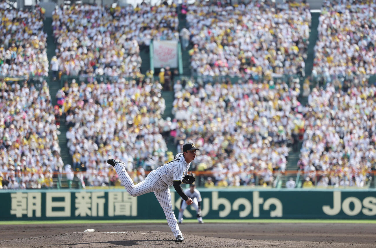 阪神対広島　力投する阪神先発の村上頌樹（撮影・前田充）