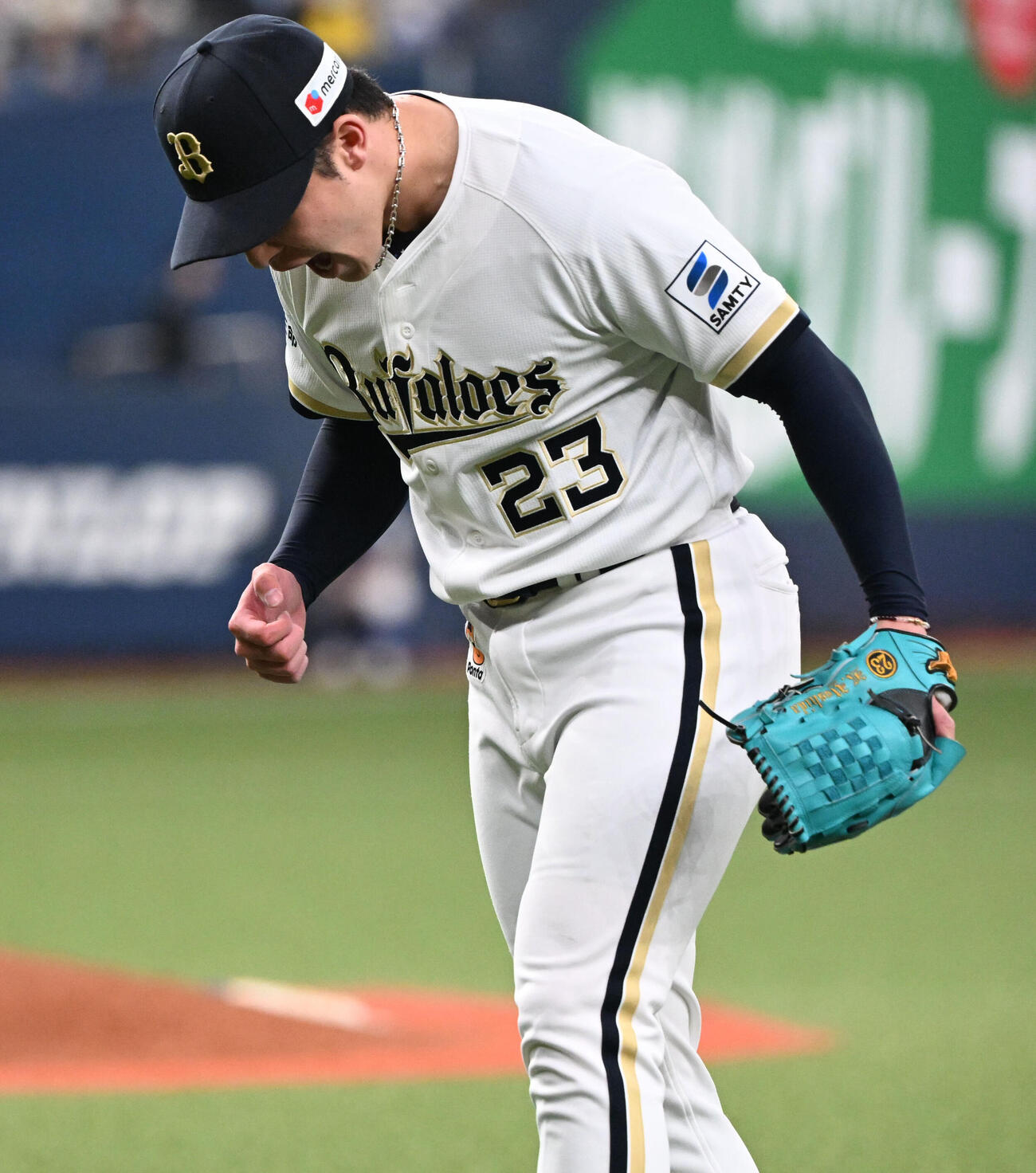 オリックス対日本ハム　7回表日本ハム2死満塁、レイエスを一邪飛に抑え雄たけびをあげる吉田輝星（撮影・和賀正仁）