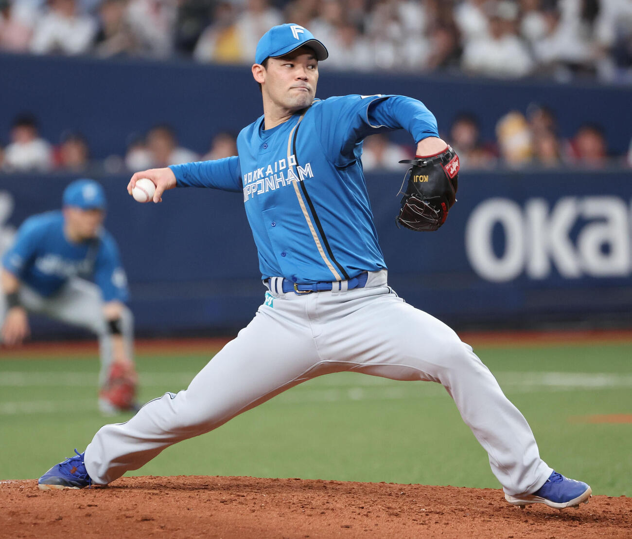 オリックス対日本ハム　日本ハム3番手の福谷浩司（撮影・西尾就之）