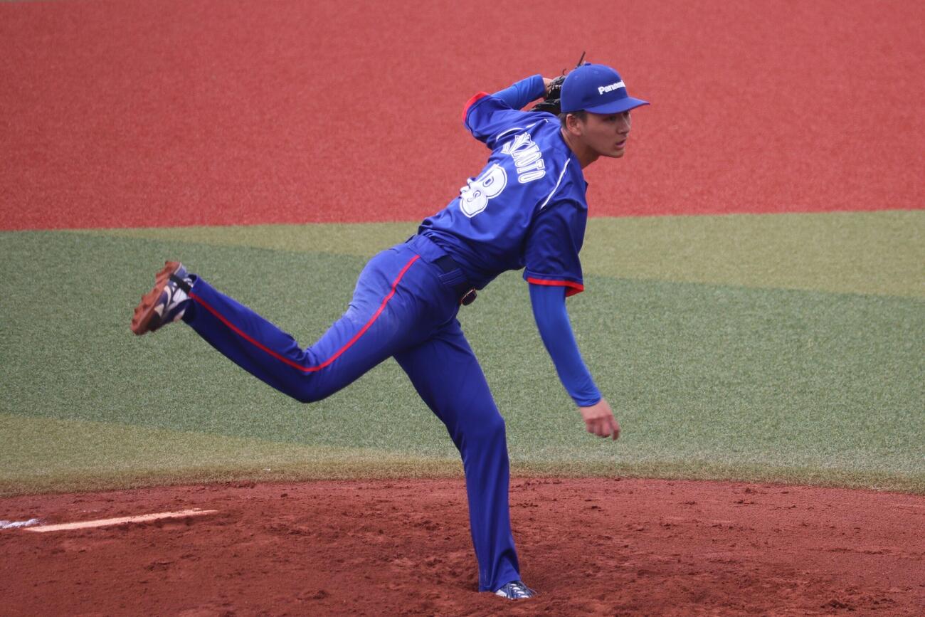 王子戦に先発したパナソニック柿本晟弥