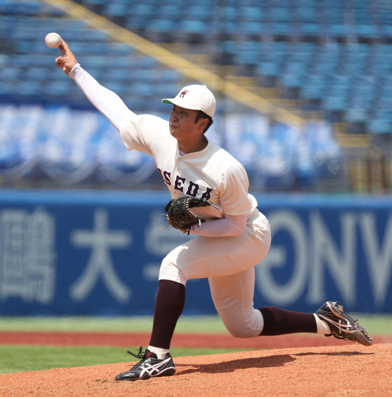 6大学野球　早大対法大　先発した早大・高橋煌稀（撮影・柴田隆二）.