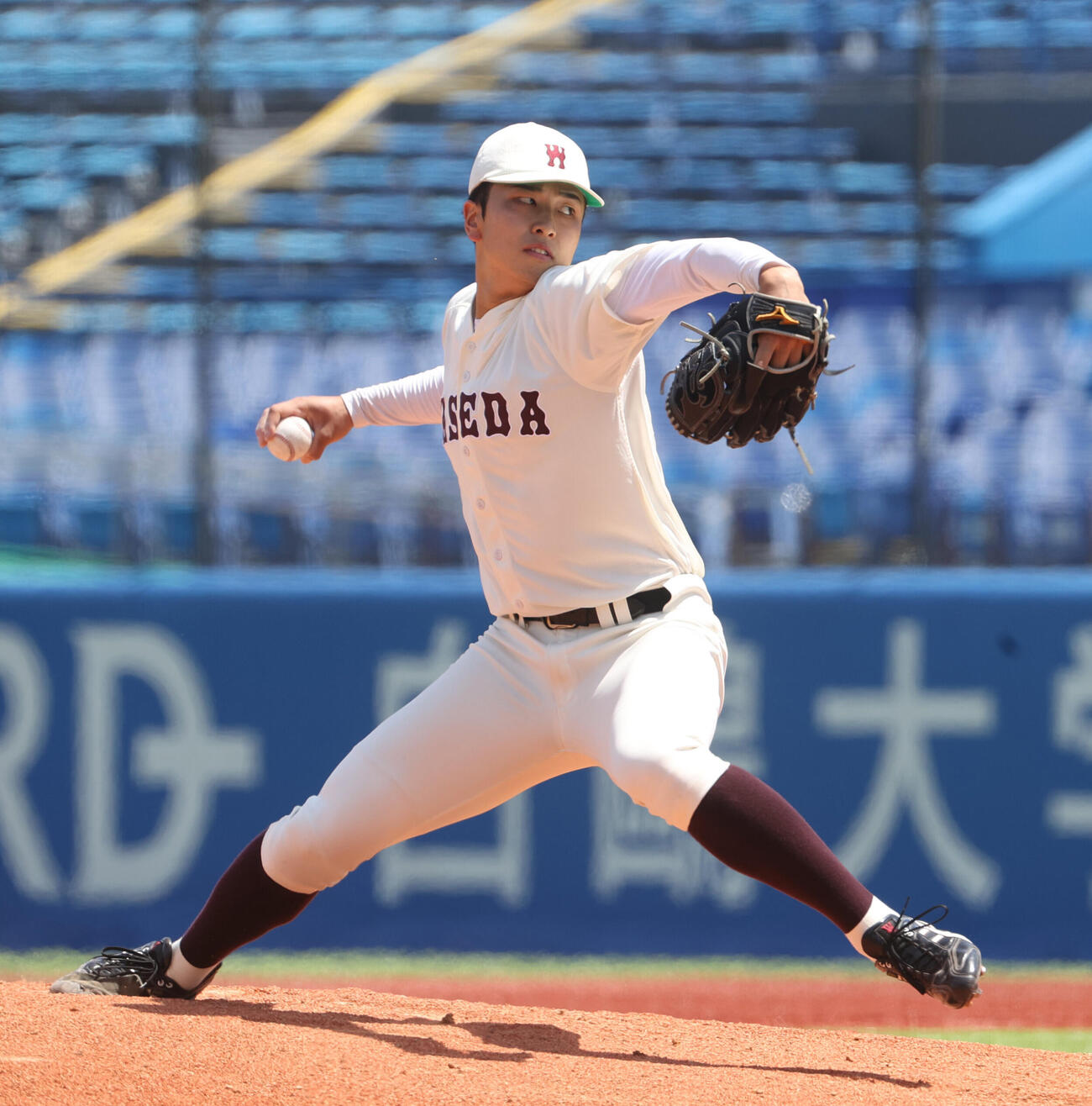 6大学野球　早大対法大　先発した早大・高橋煌稀（撮影・柴田隆二）.