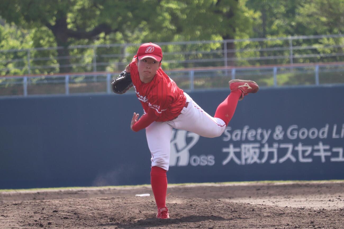 大産大対大阪電通大　先発し初完封勝利の石原大暉