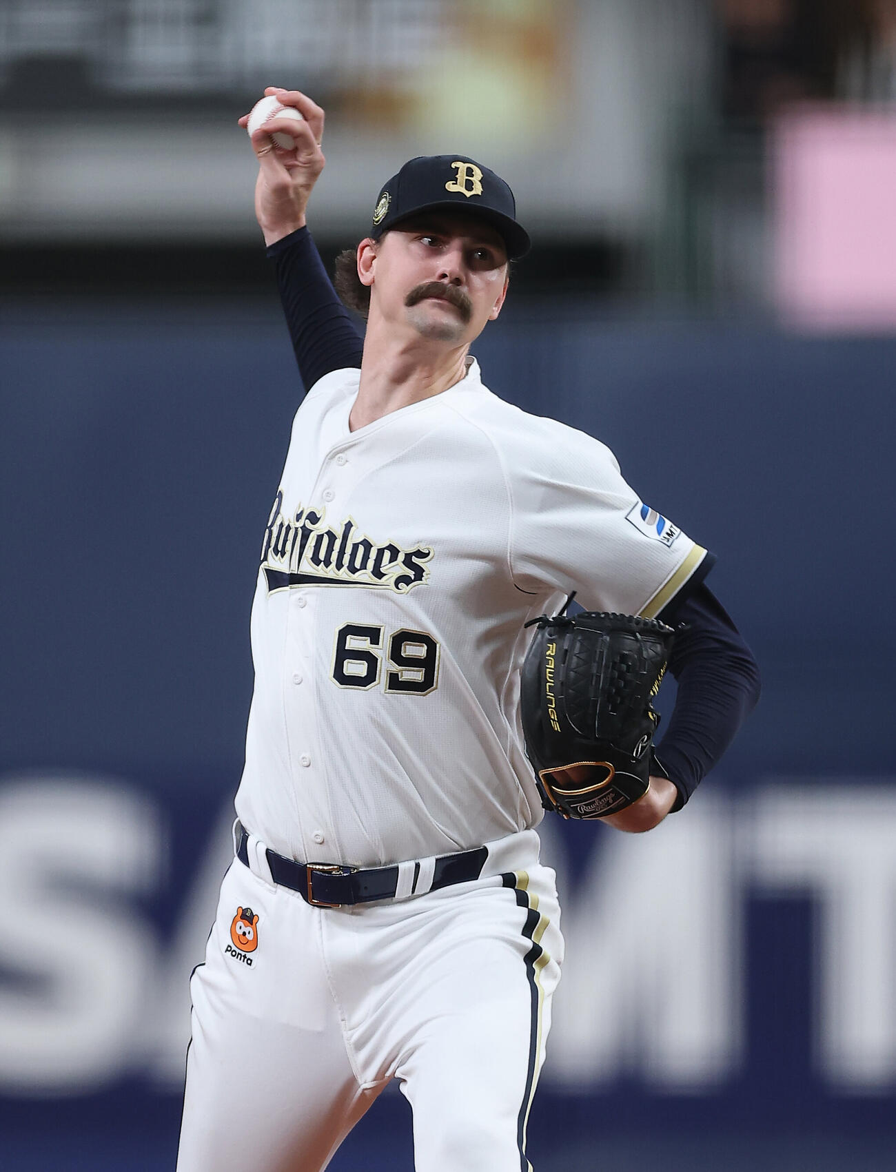オリックス対ソフトバンク　力投するオリックス先発のショーン・ジェリー（撮影・前田充）