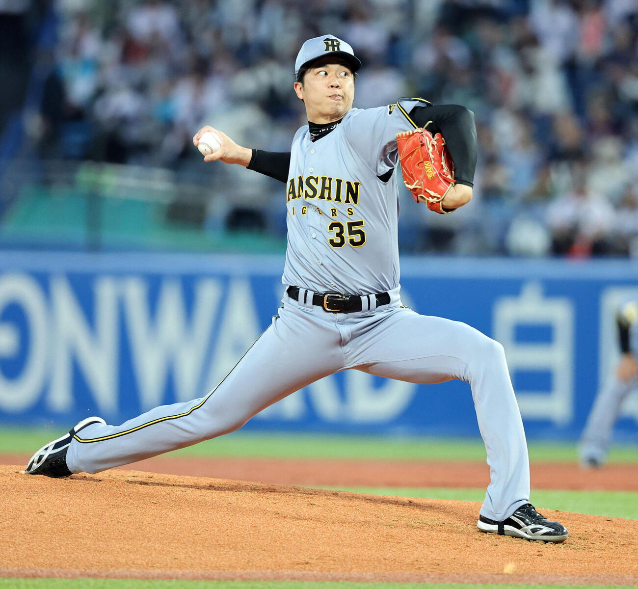 ヤクルト対阪神　阪神先発の才木浩人（撮影・浅見桂子）　