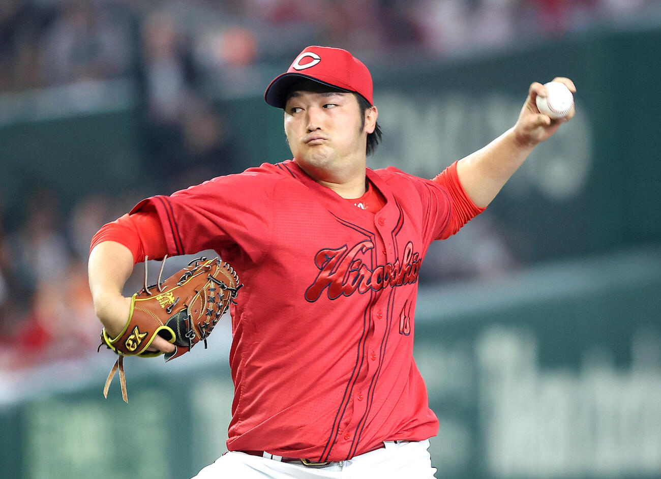 巨人対広島　7回裏、力投する床田寛樹（撮影・河田真司）
