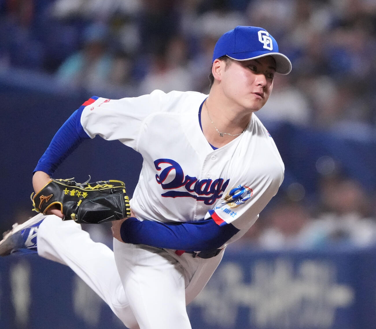 中日対DeNA 1回表、登板する中日先発の金丸夢斗（撮影・森本幸一）