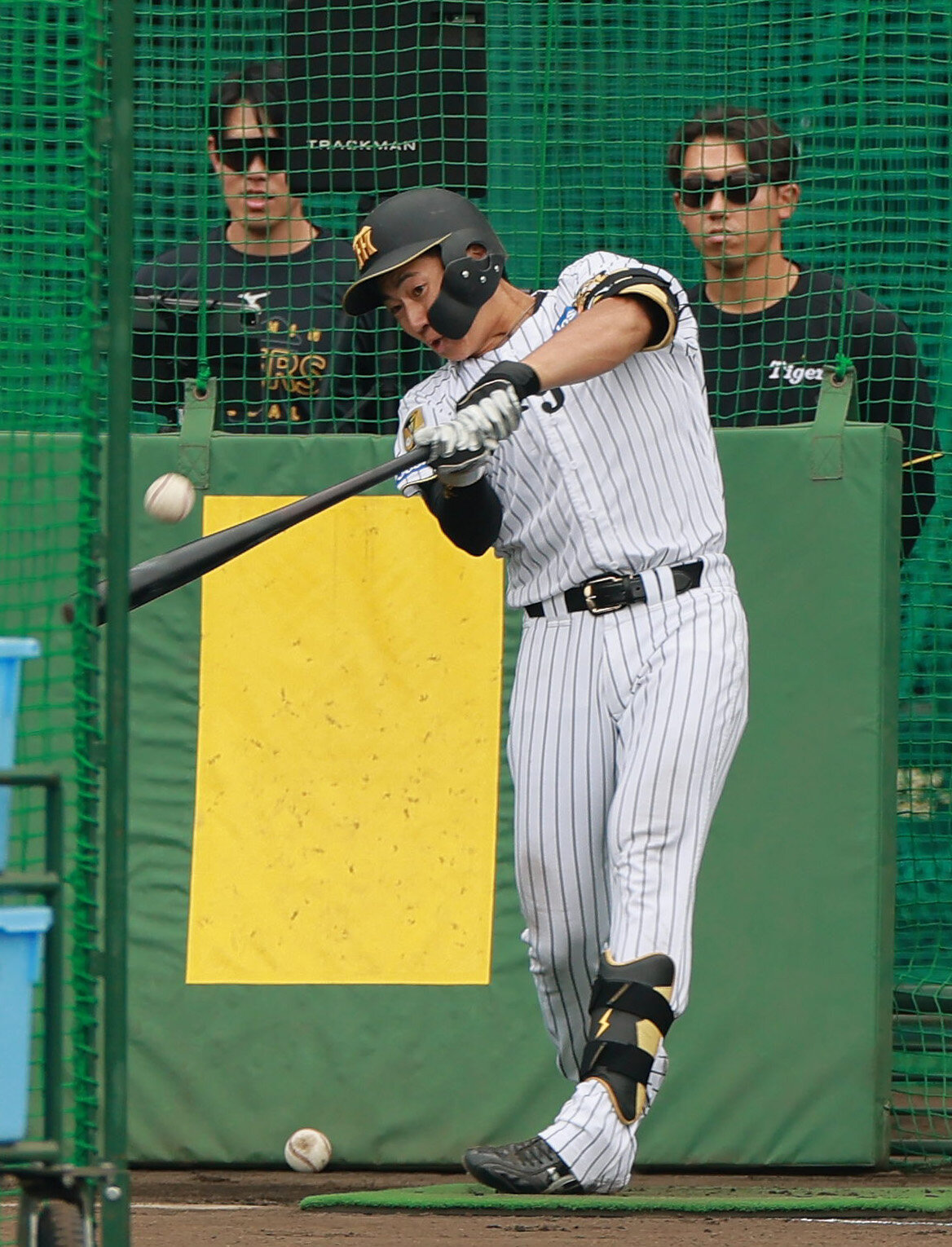 SGLスタジアムでフリー打撃する阪神立石正広（撮影・上山淳一）