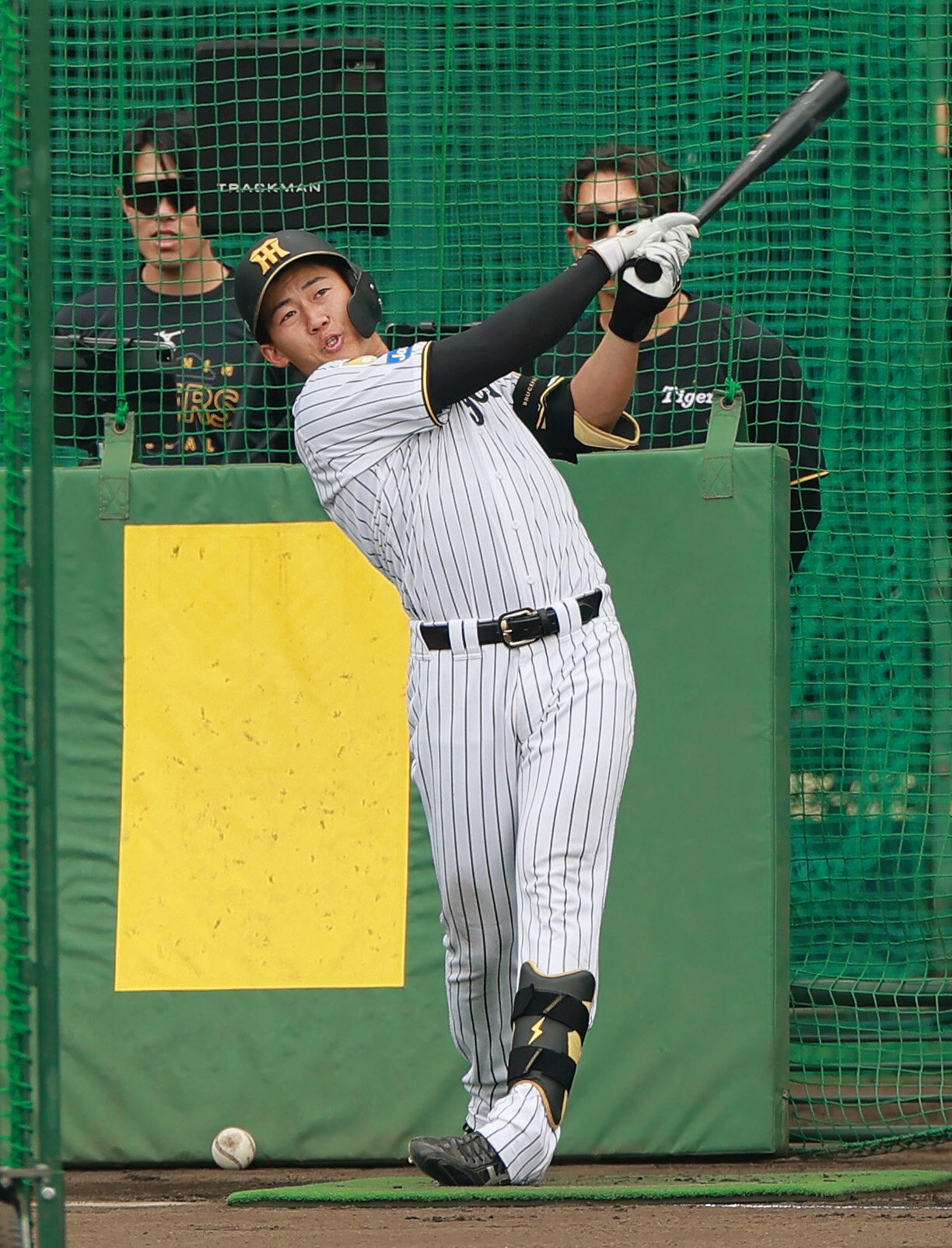 SGLスタジアムでフリー打撃する阪神立石正広（撮影・上山淳一）
