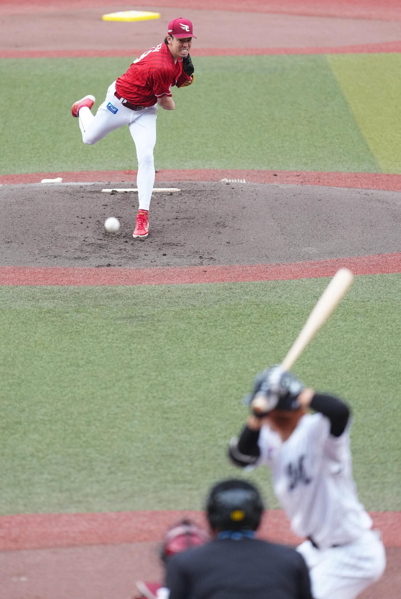 ロッテ対楽天　先発し力投する楽天前田健太（撮影・鈴木みどり）