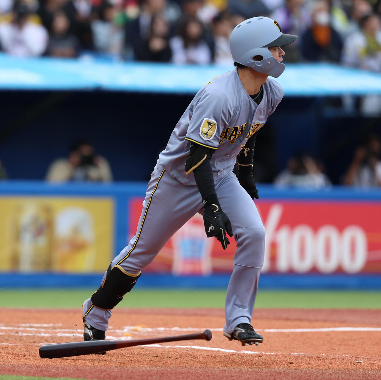 ヤクルト対阪神　7回表阪神2死、代打で登場し中飛に倒れる中野拓夢（撮影・水谷安孝）