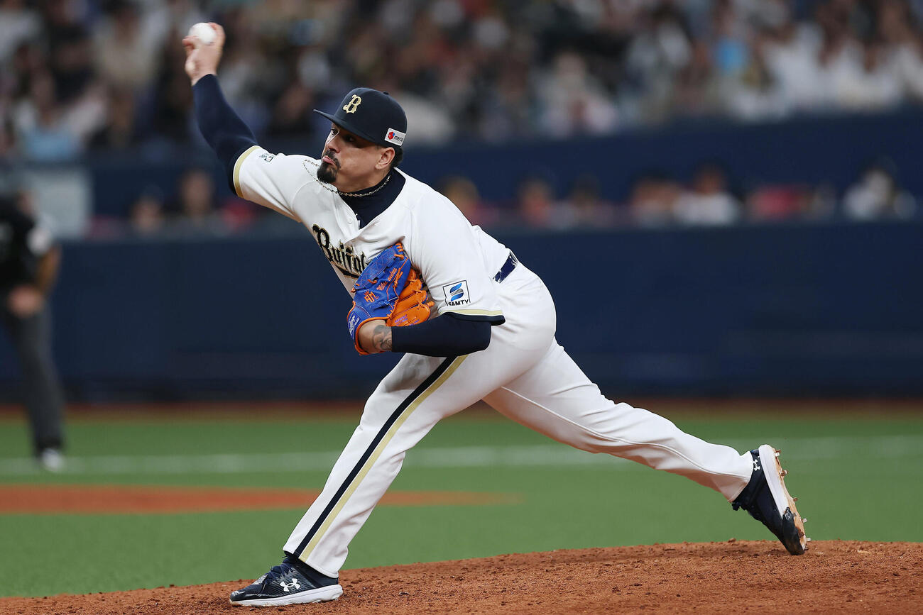 オリックス対ソフトバンク　オリックス6番手のアンドレス・マチャド（撮影・前田充）