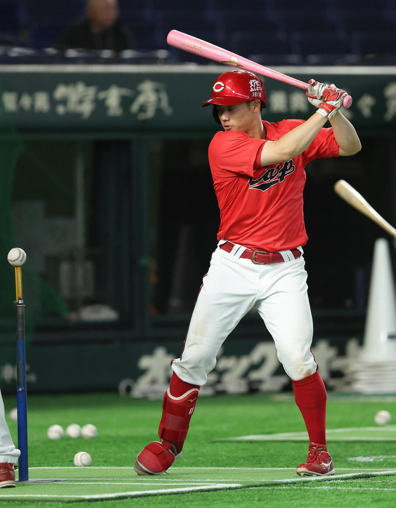 巨人対広島　試合前、打撃練習する勝田成（撮影・河田真司）