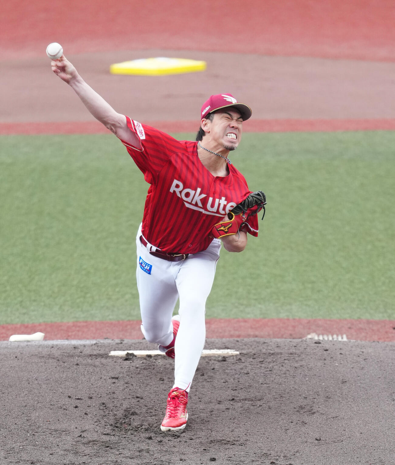 ロッテ対楽天　先発し力投する楽天前田健太（撮影・鈴木みどり）