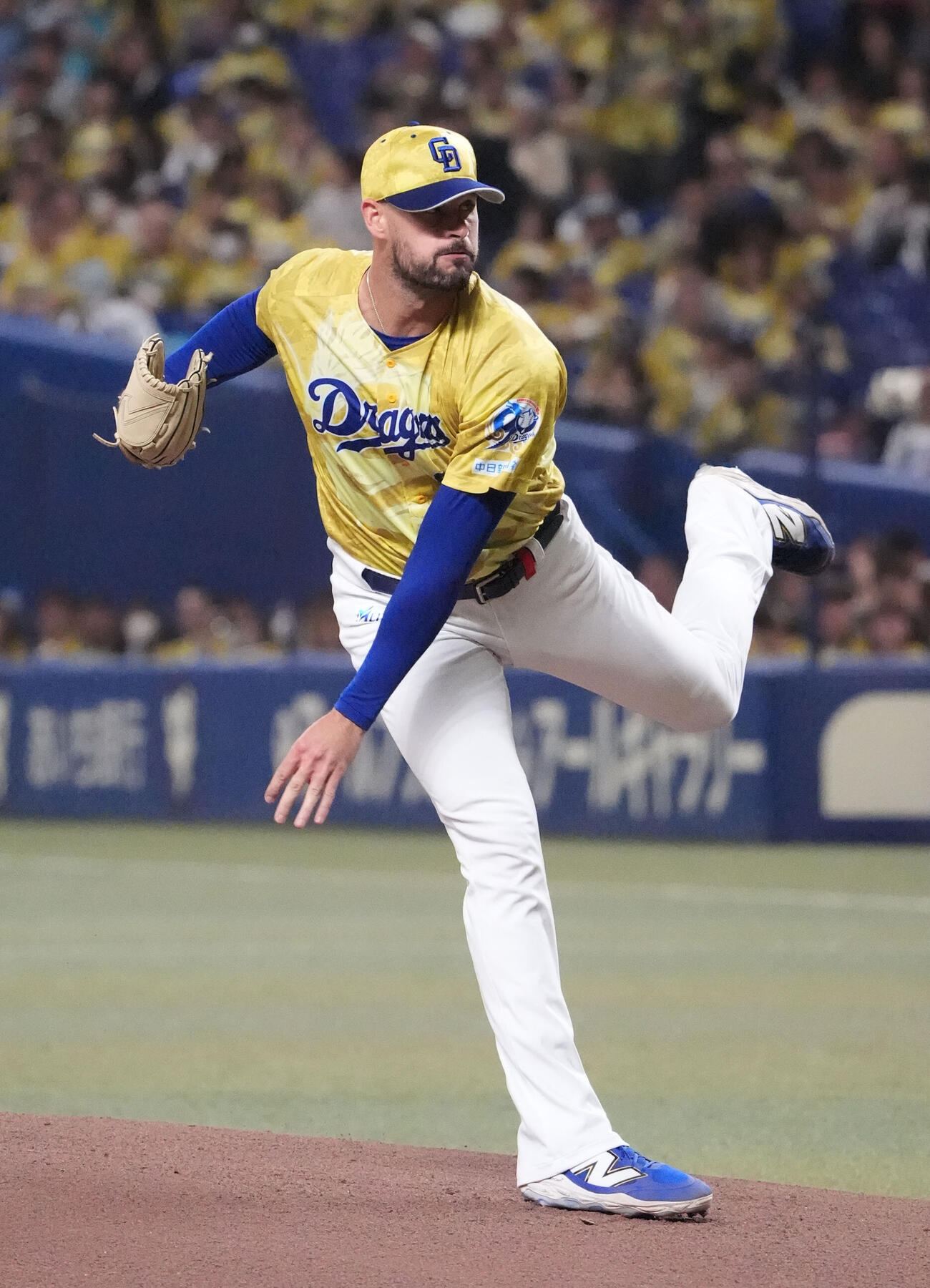 中日対DeNA 1回表、登板する中日先発のカイル・マラー（撮影・森本幸一）