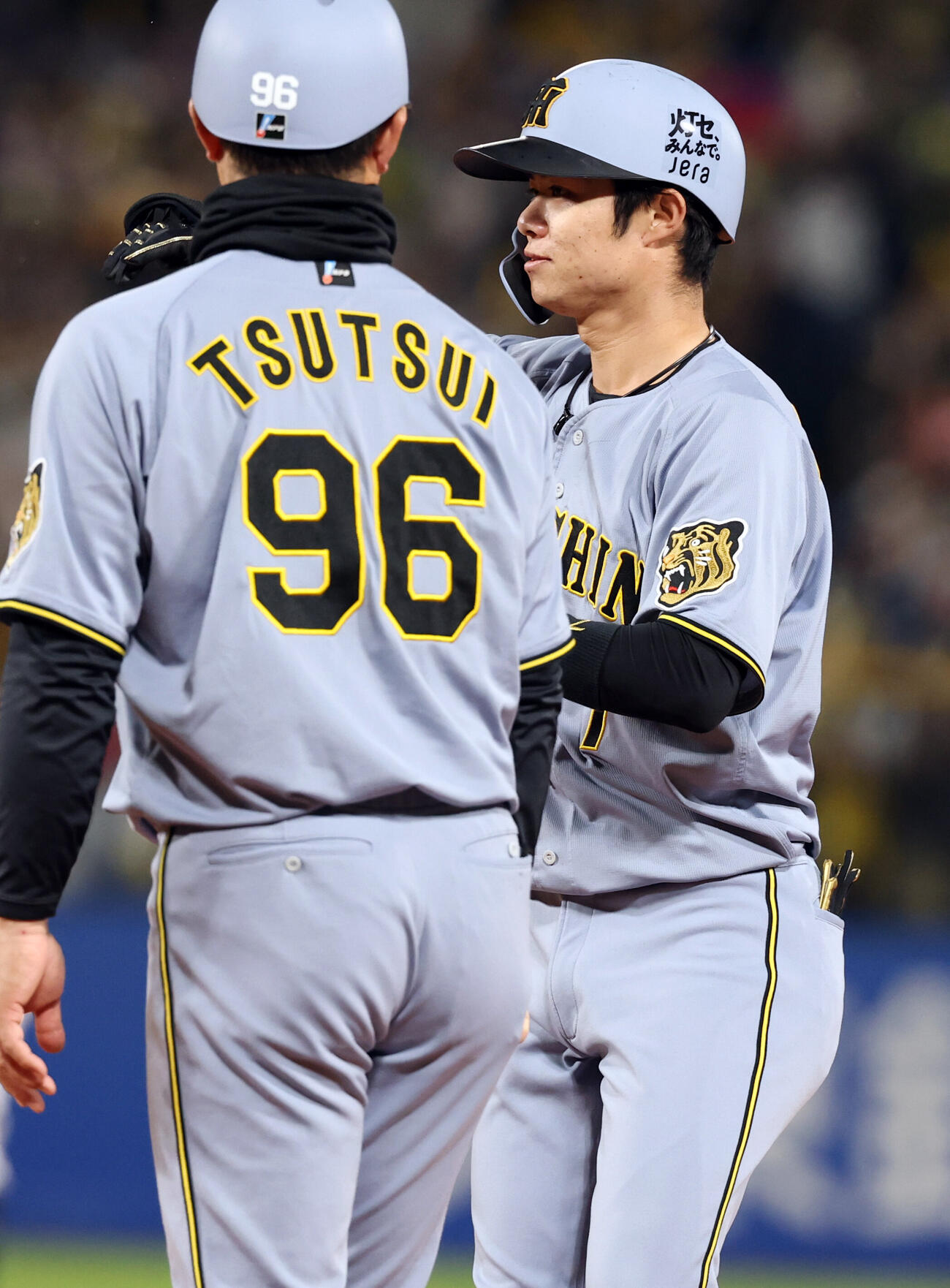 ヤクルト対阪神　6回表阪神1死二塁、中野拓夢は適時打を放ち笑顔（撮影・浅見桂子）