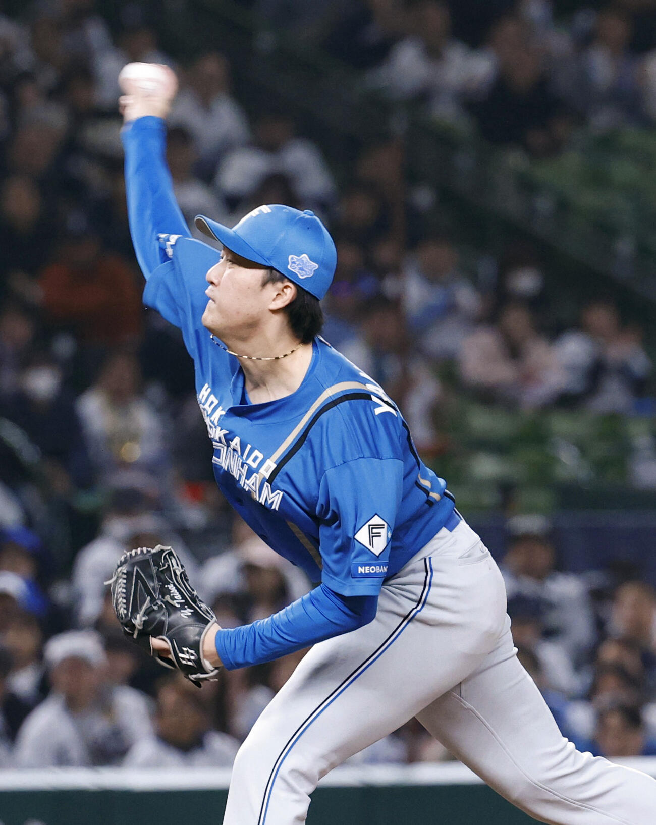 10回に登板し、今季初勝利を挙げた日本ハム・柳川＝ベルーナドーム