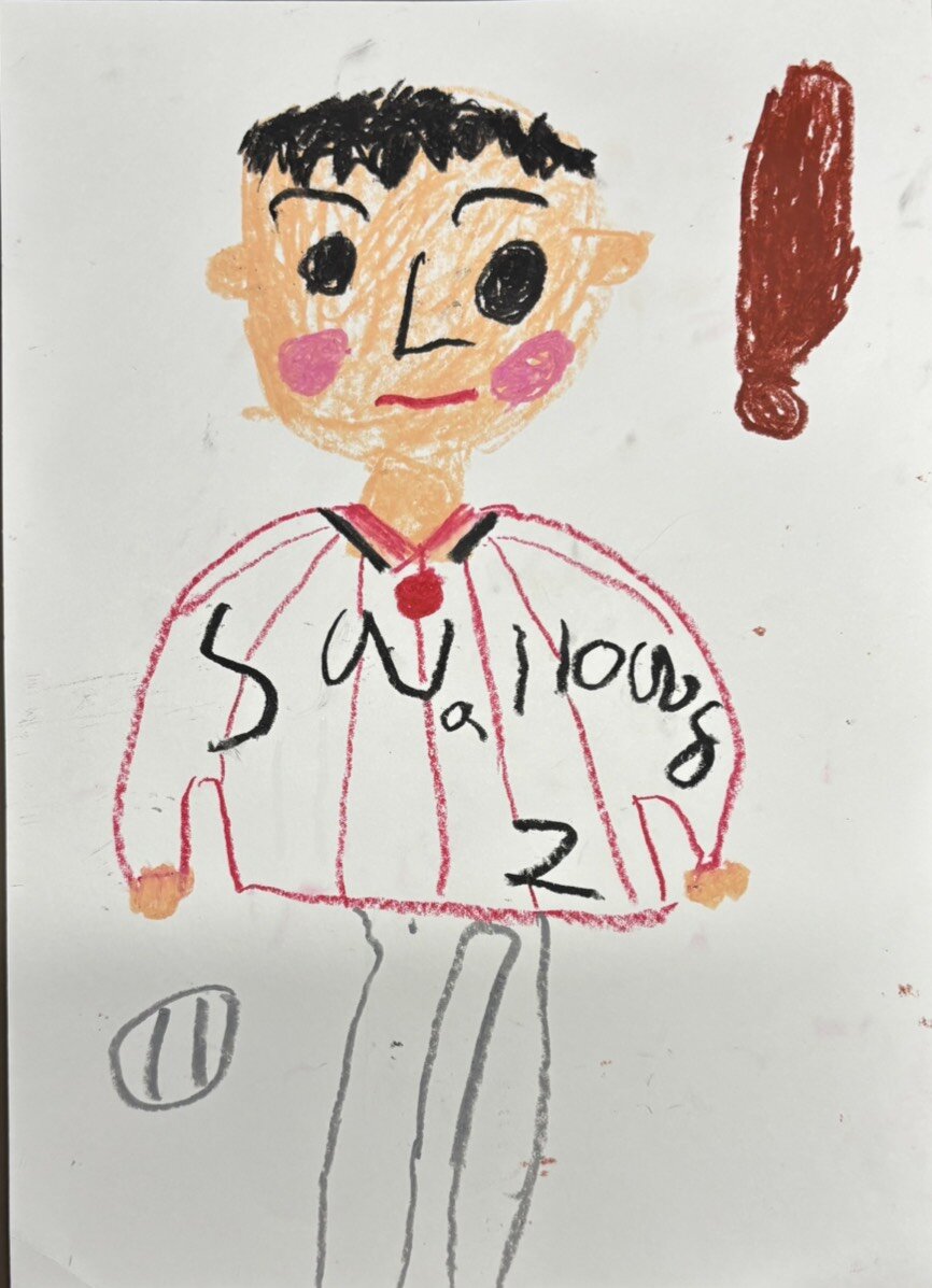 ヤクルト古賀優大の4歳の長男蒼翔くんが描いた古賀