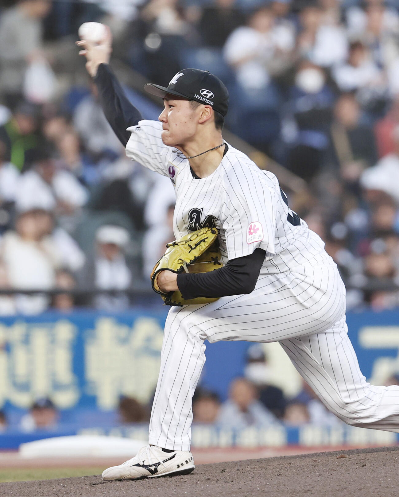 西武戦に先発したロッテ・広池＝ZOZOマリン（共同）