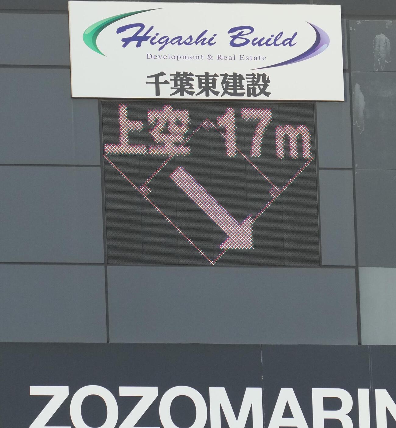 ロッテ対西武　常時15メートルを超すほどの強風が吹き荒れるなか試合が開始された（撮影・小沢裕）