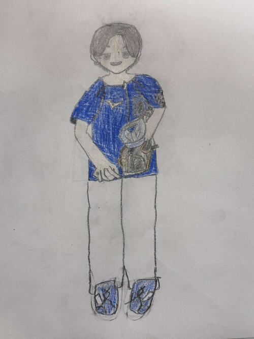 中日杉浦8歳長女の似顔絵
