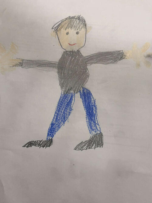中日杉浦7歳長男の似顔絵