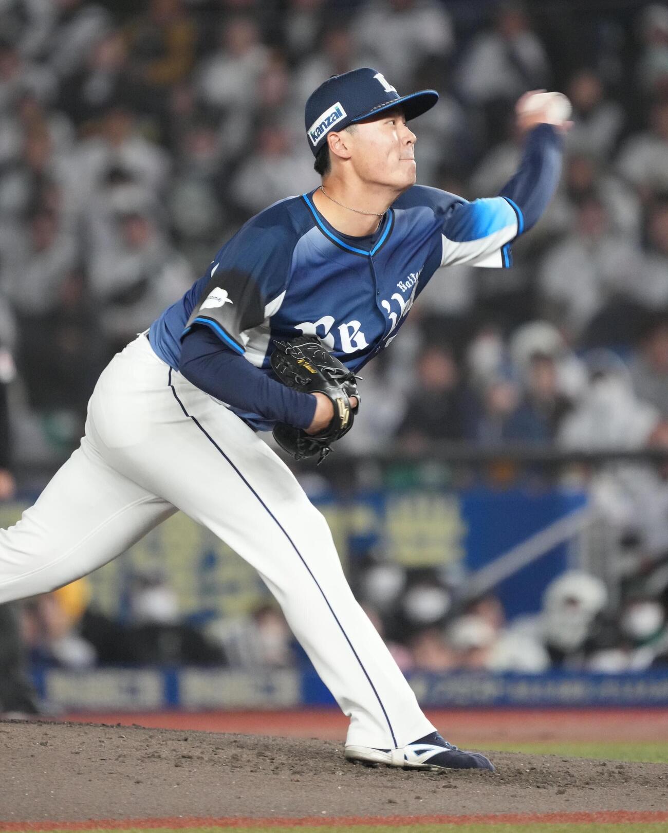 ロッテ対西武　西武先発の佐藤爽（撮影・小沢裕）