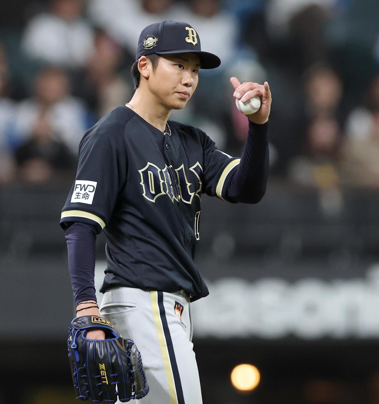 日本ハム対オリックス　1回裏、打者を3人で抑える曽谷龍平（撮影・黒川智章）