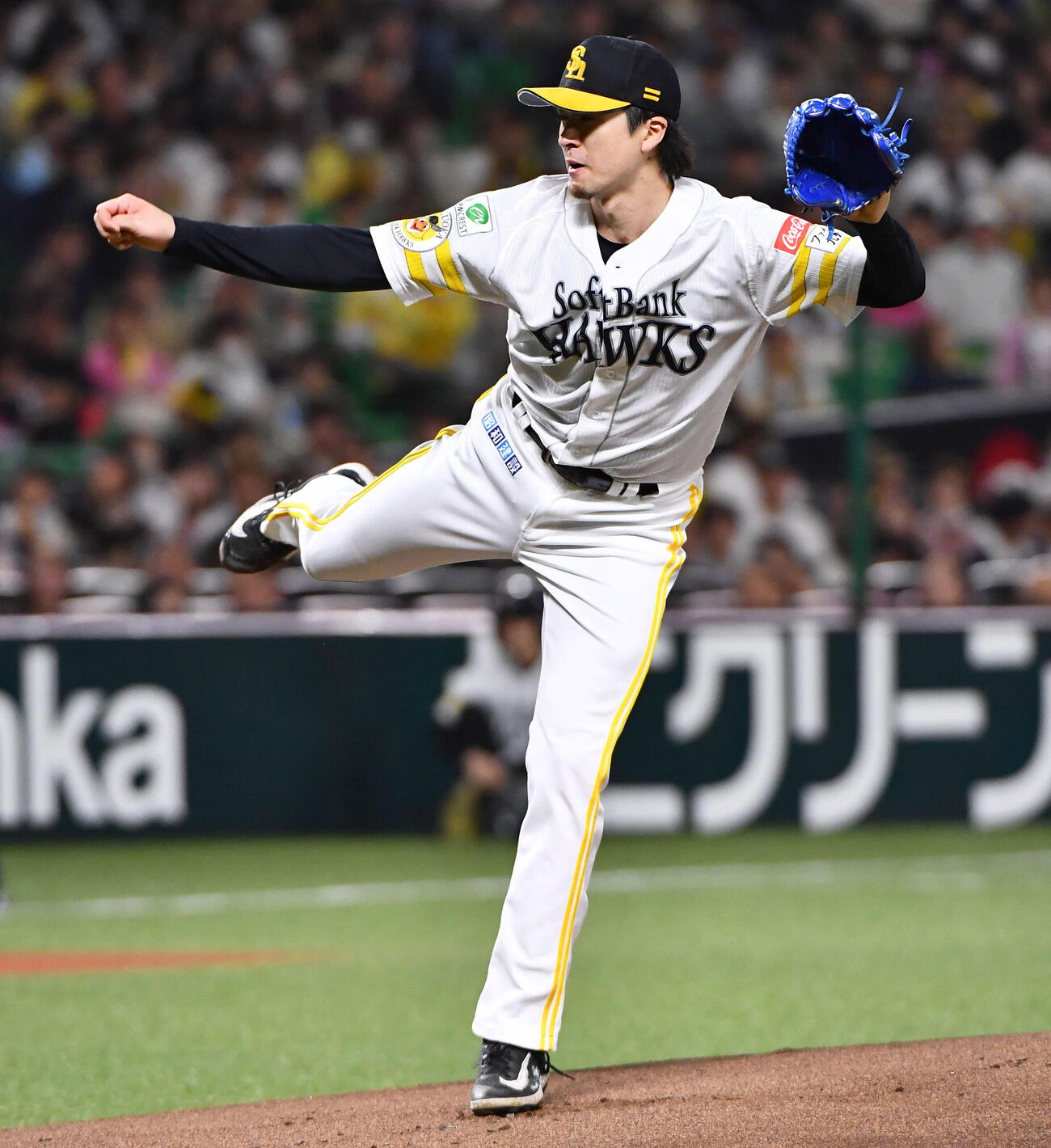 ソフトバンク対楽天　ソフトバンク先発の上沢直之（撮影・岩下翔太）