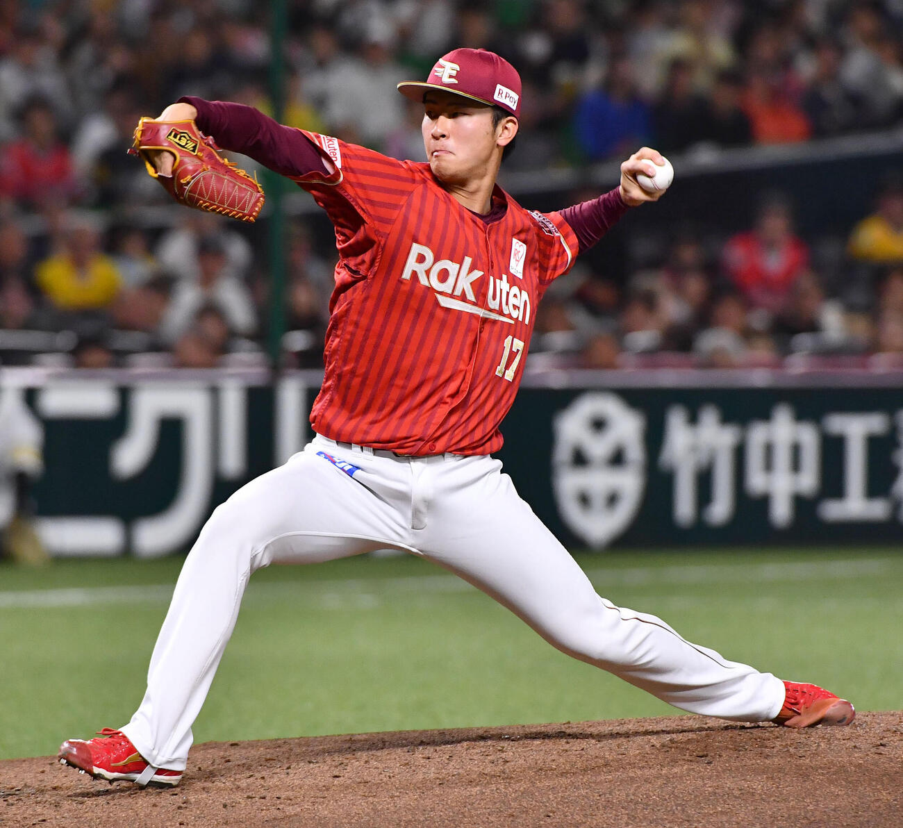 ソフトバンク対楽天　楽天先発の古謝樹（撮影・岩下翔太）
