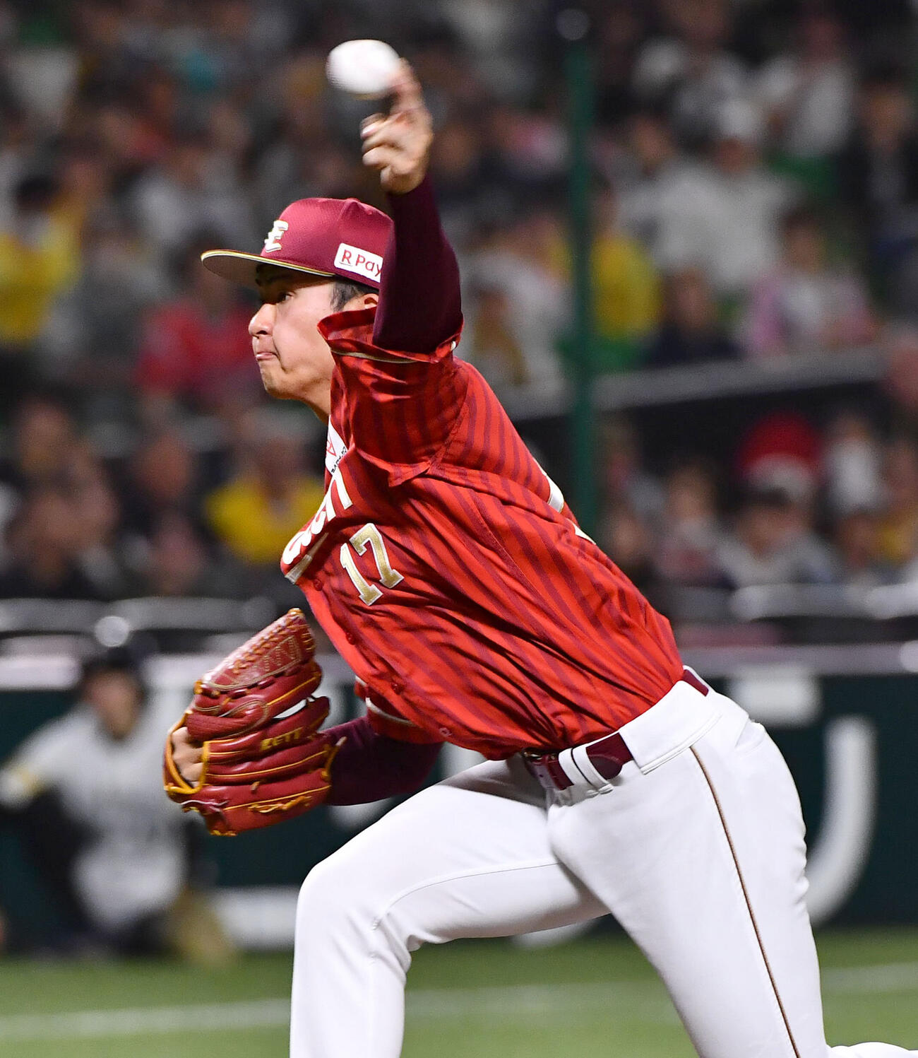 ソフトバンク対楽天　楽天先発の古謝樹（撮影・岩下翔太）