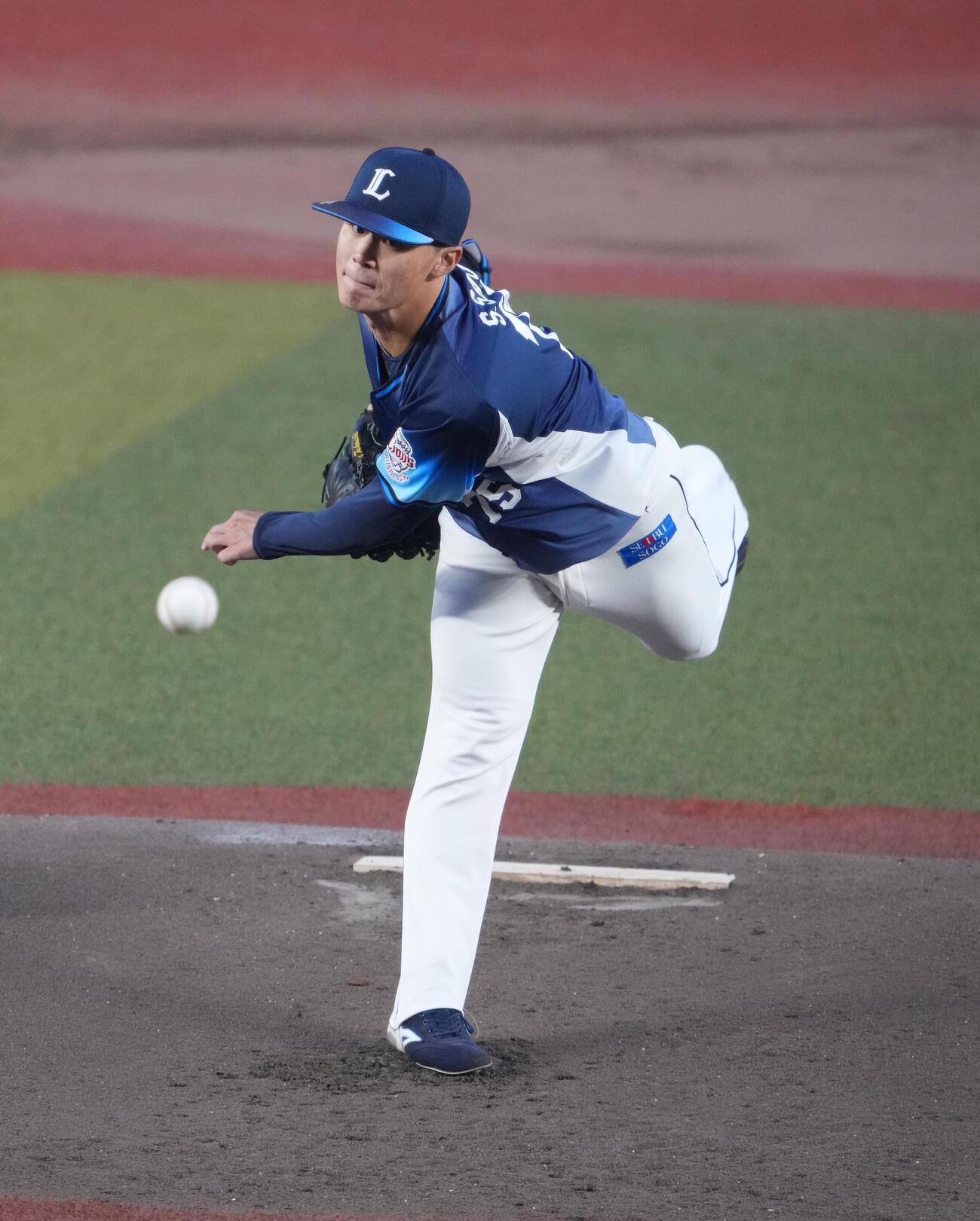 ロッテ対西武　西武先発の佐藤爽（撮影・小沢裕）