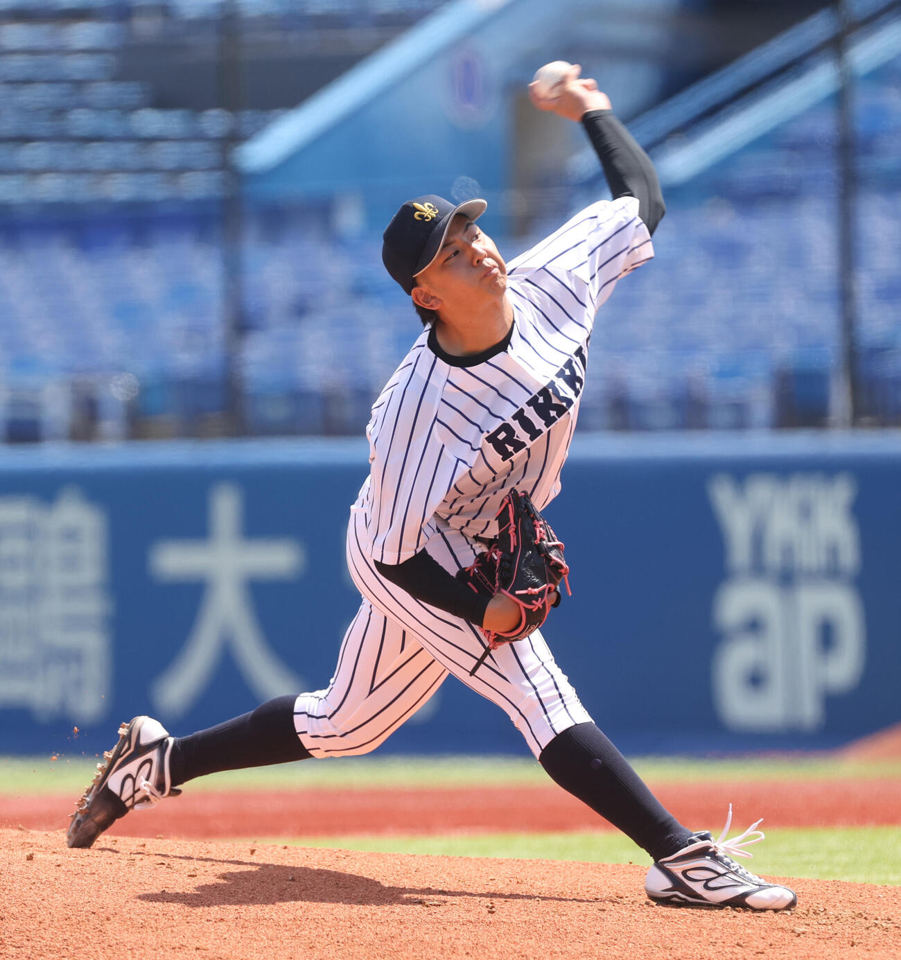 東京6大学野球　立大対明大　先発した立大・田中優飛（撮影・柴田隆二）