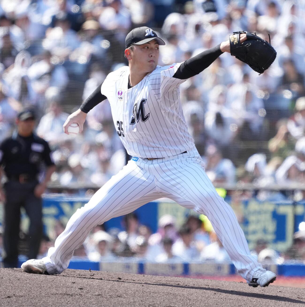 ロッテ対西武　ロッテ先発の田中晴也（撮影・小沢裕）
