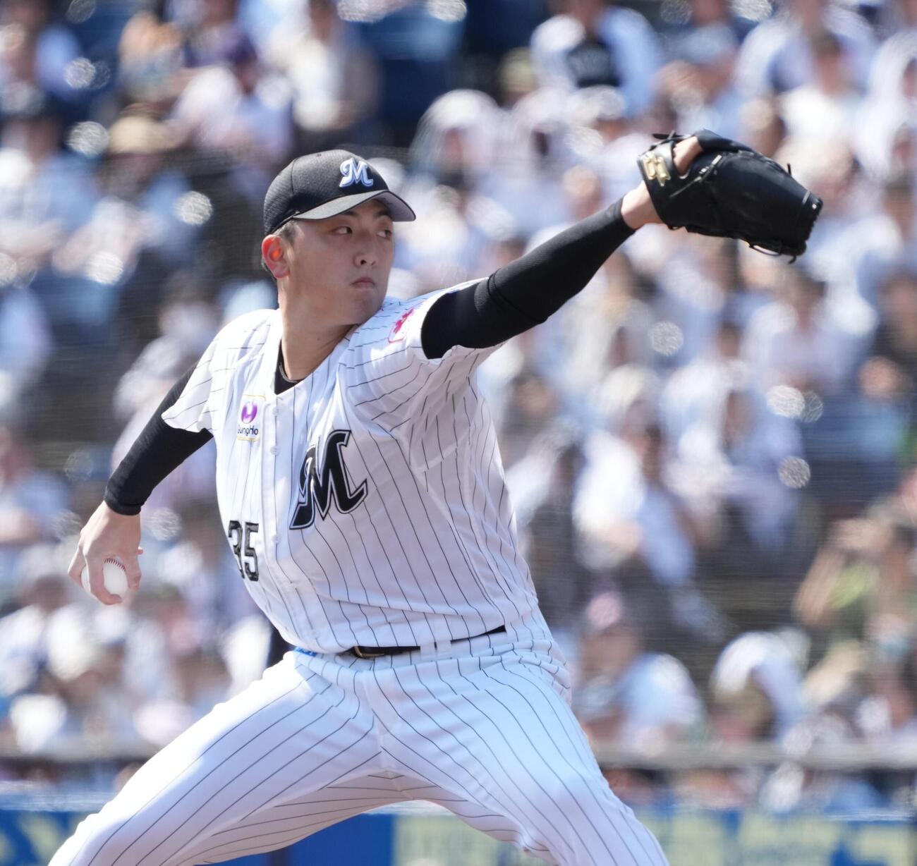 ロッテ対西武　ロッテ先発の田中晴也（撮影・小沢裕）